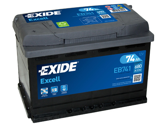 Autobaterie EXIDE Excell 74Ah, 12V, EB741 (EB741)